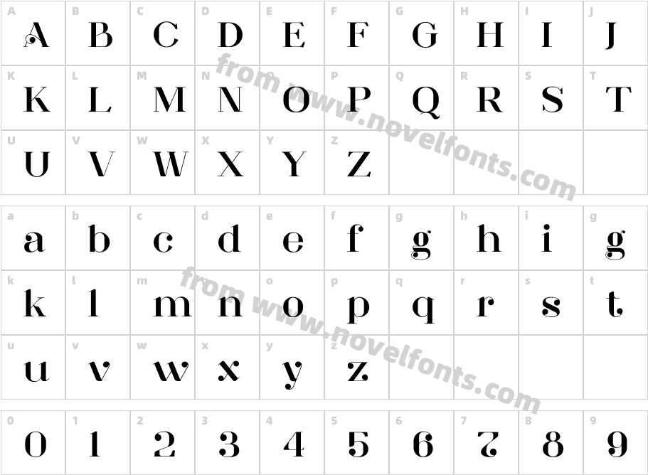 MGN Felizia RegularCharacter Map