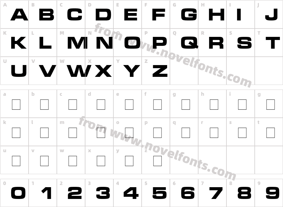 MICRA BoldACharacter Map