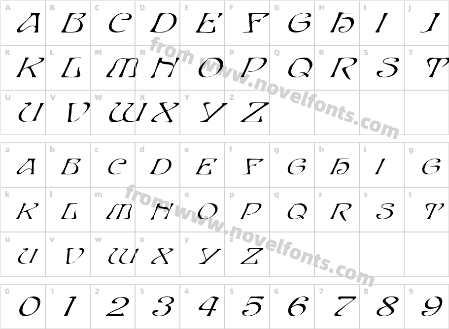 MINS Kfont RegularCharacter Map