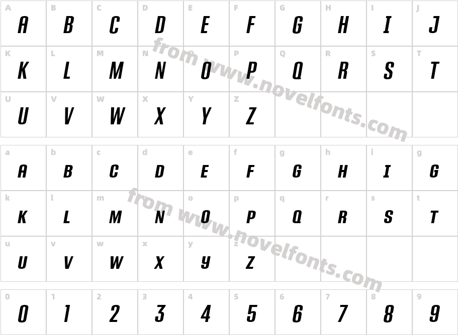 MODURA Bold italicCharacter Map