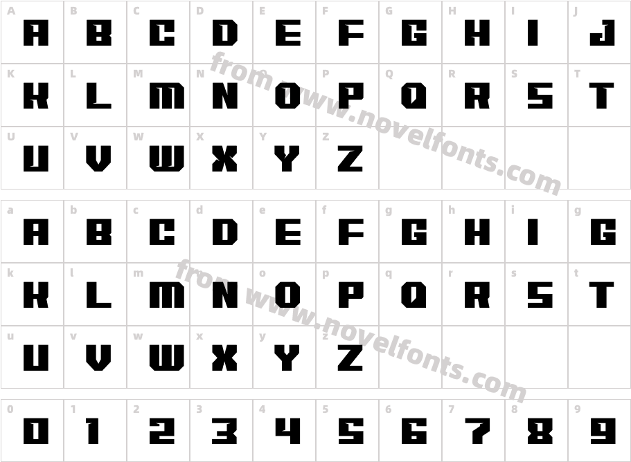MONOCOQUE Demo RegularCharacter Map