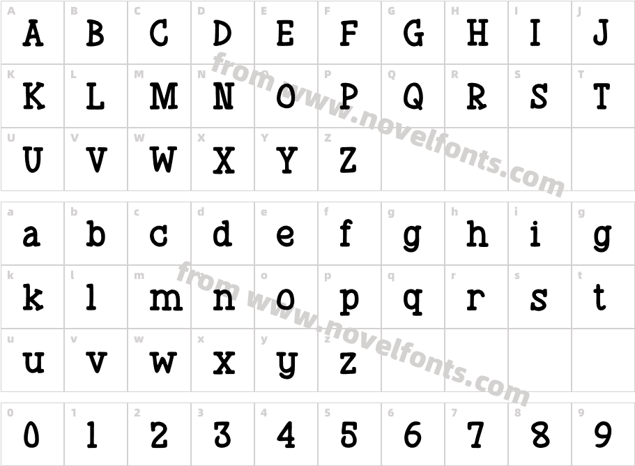 MOSAK RegularCharacter Map
