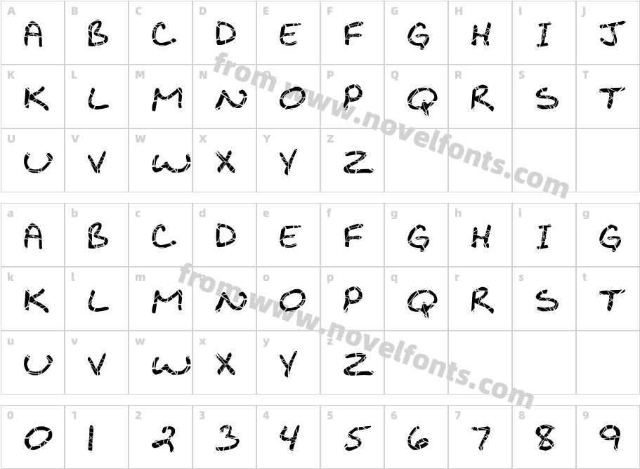 MUREC Kfont RegularCharacter Map