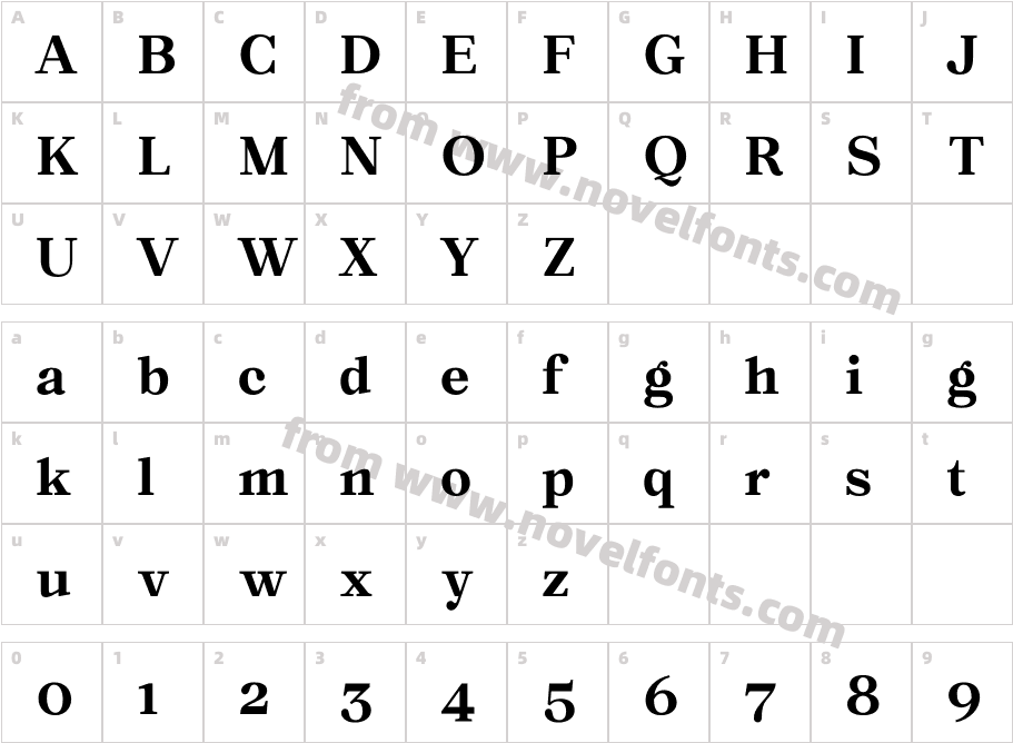 Macaw BoldCharacter Map