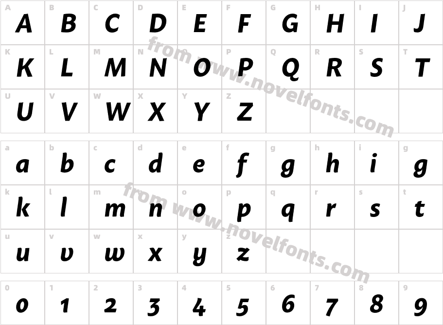 Macho Bold ItalicCharacter Map