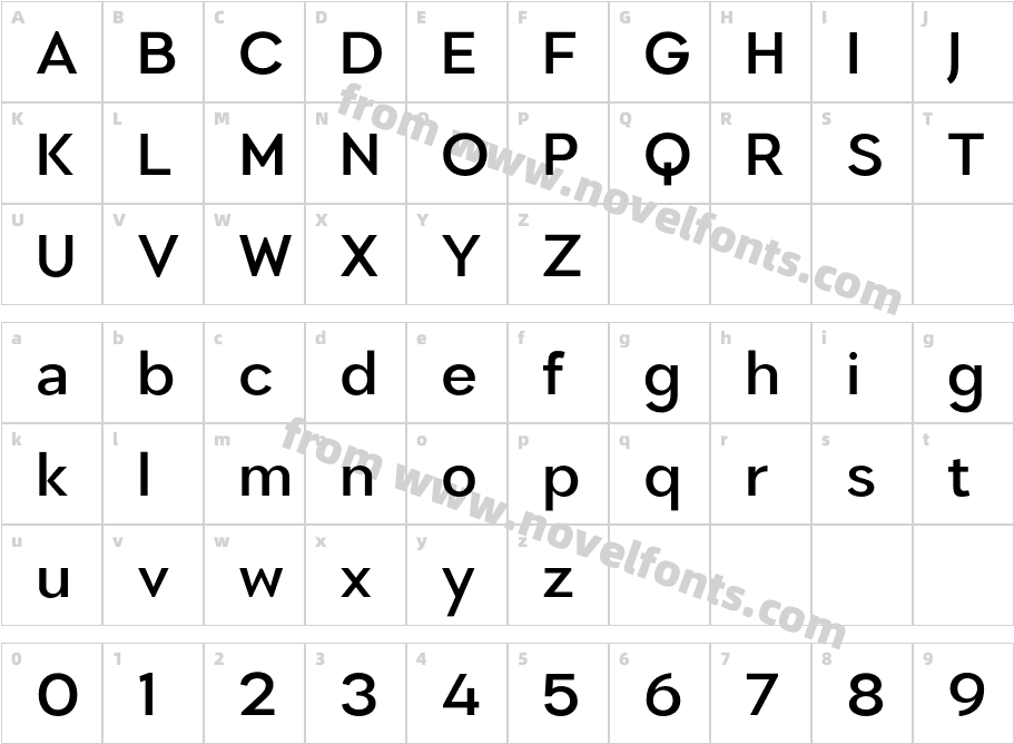 Madani MediumCharacter Map