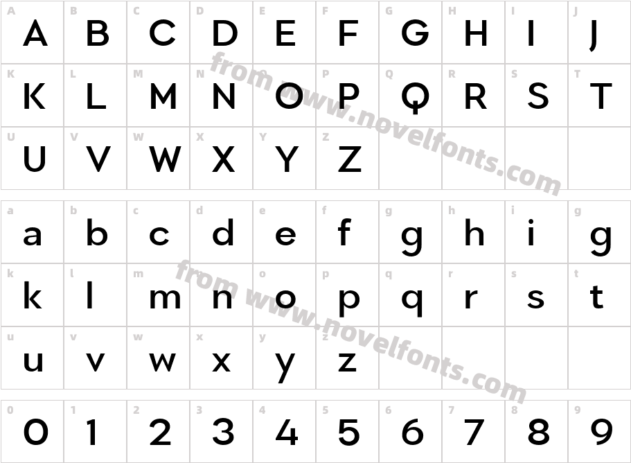Madani MediumCharacter Map