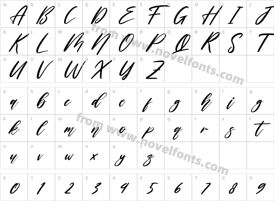 Meliska ItalicCharacter Map