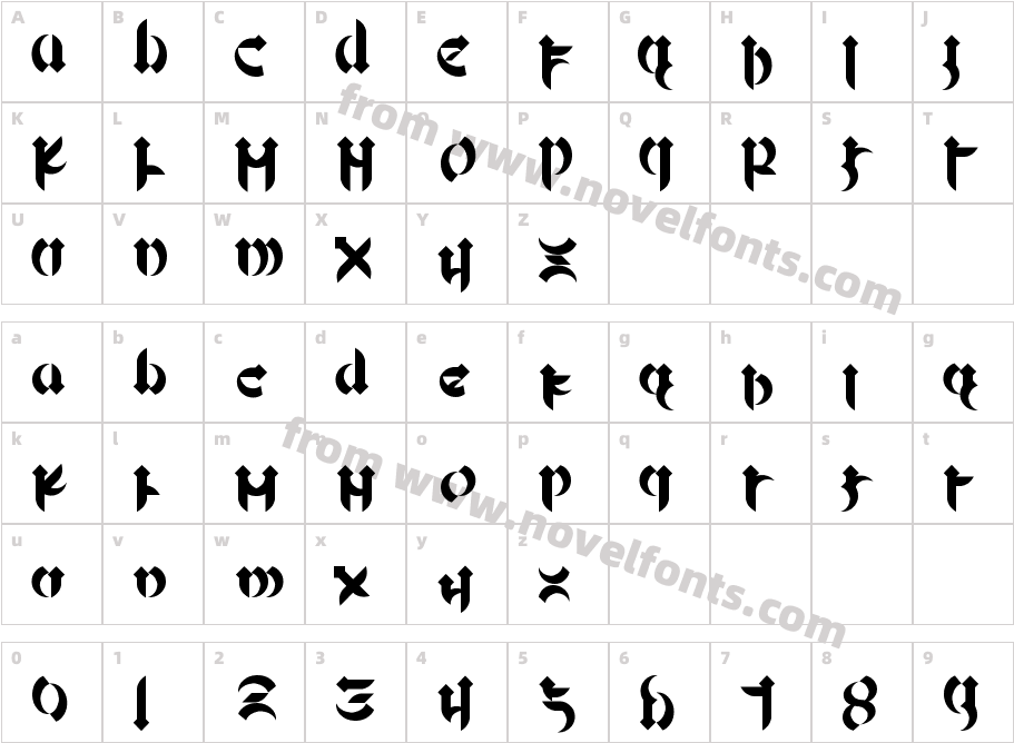 MellogothicCharacter Map