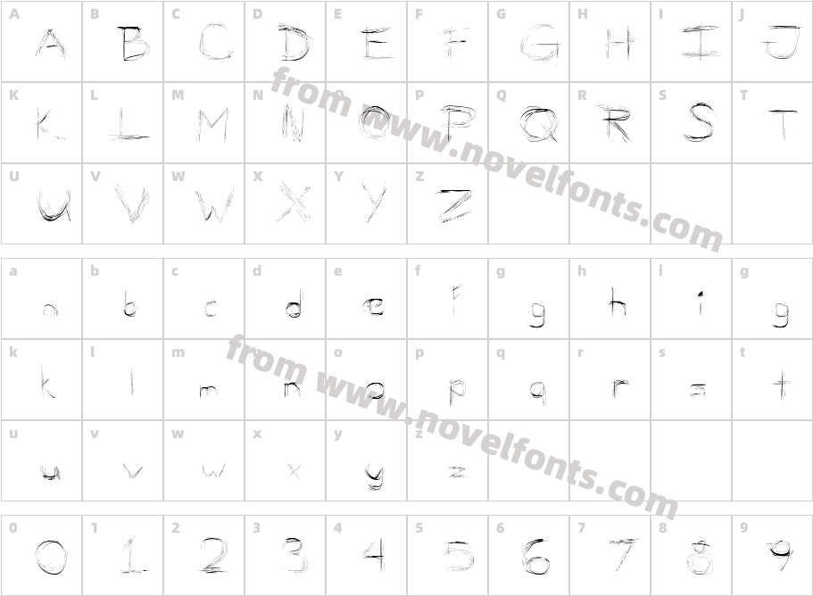 Mellow Scribbles  2Character Map