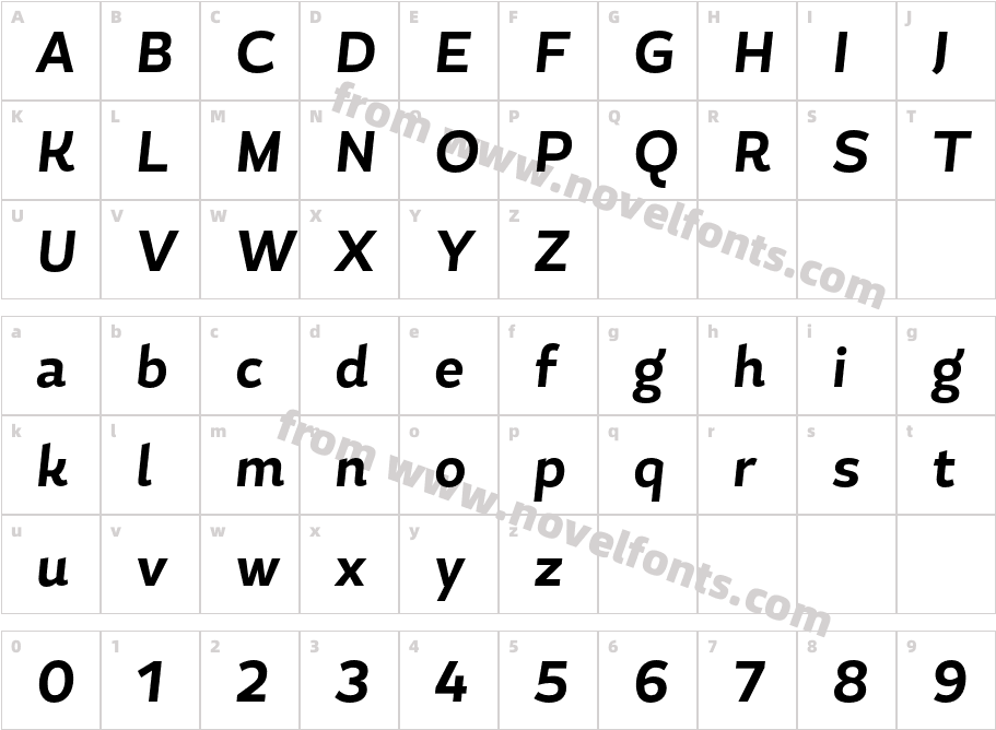 Magallanes Cond Bold ItalicCharacter Map