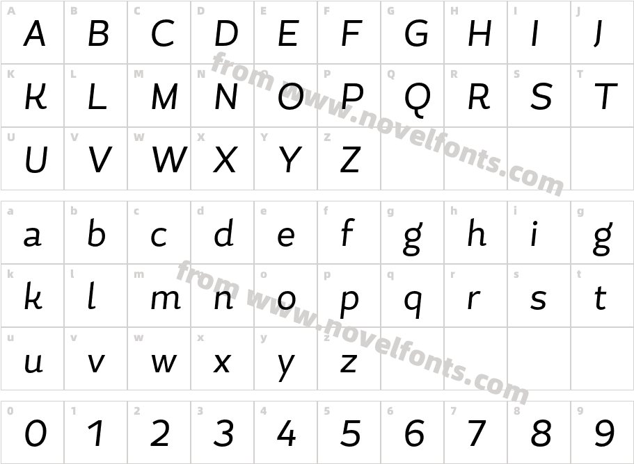 Magallanes Cond ItalicCharacter Map