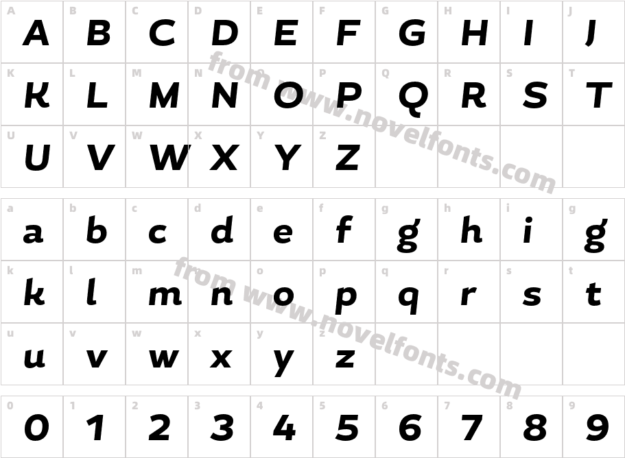 Magallanes Extra Bold ItalicCharacter Map