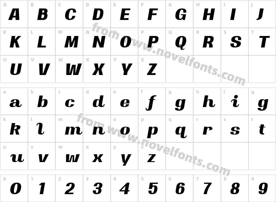 Magate Bold ItalicCharacter Map