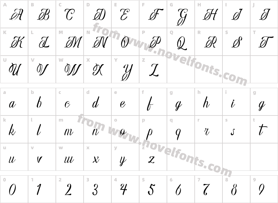 Magdaline ScriptCharacter Map