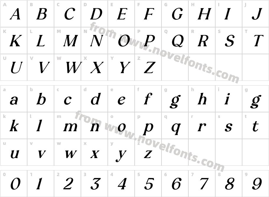 Magicher ItalicCharacter Map
