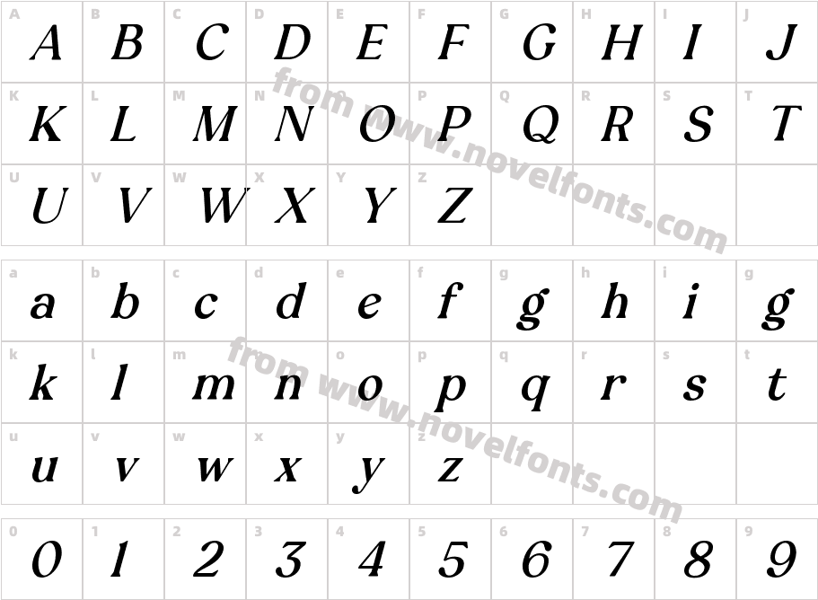 Magicher ItalicCharacter Map