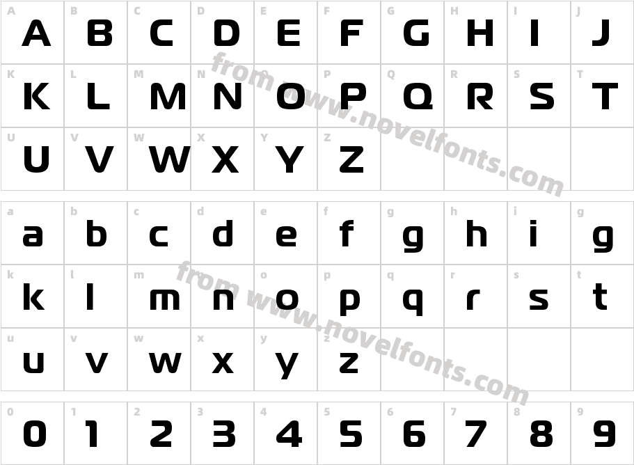 Magistral W08 BoldCharacter Map
