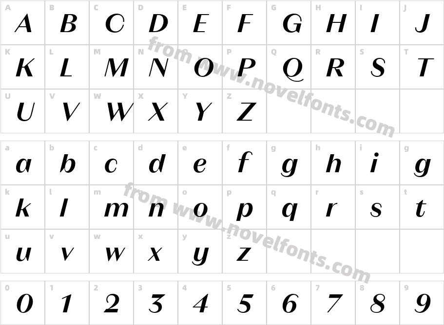 Magnat Head Semibold ItalicCharacter Map
