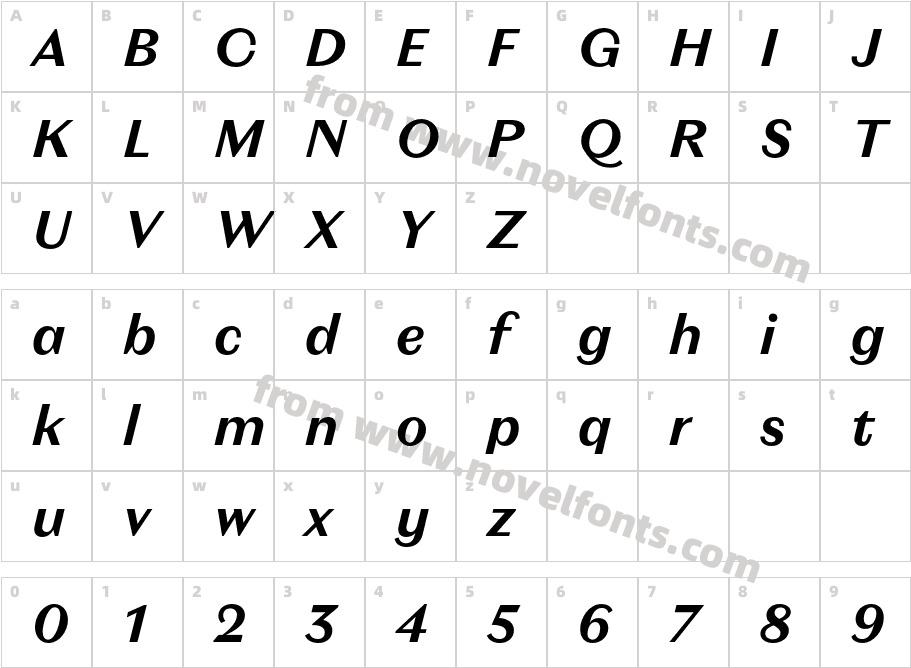 Magnat Text Semibold ItalicCharacter Map