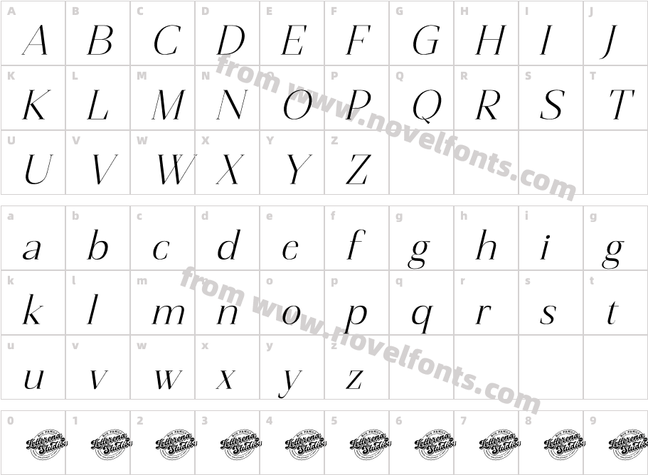 Magnetic Azuhster Italic DEMO V ItalicCharacter Map