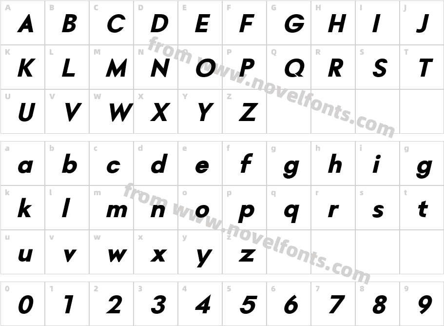 Magnify Bold ItalicCharacter Map