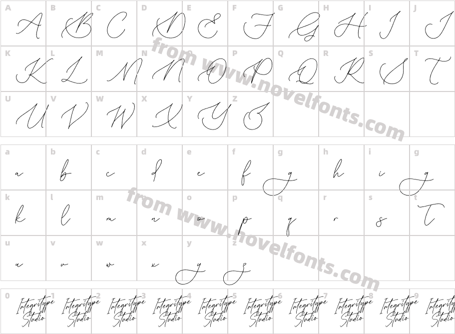 Magnolia Sortimes DEMO VERSIONCharacter Map