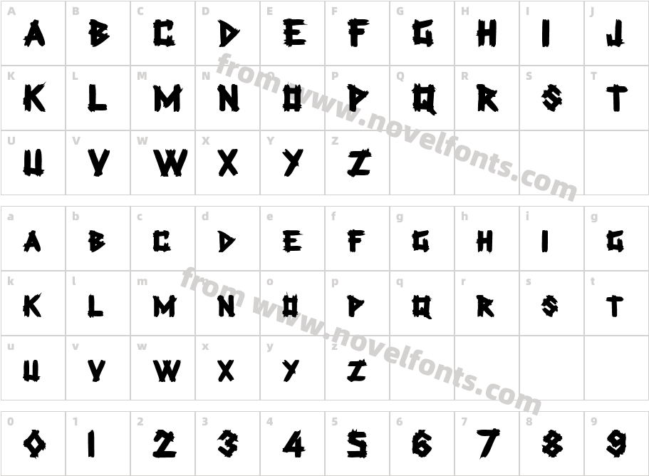 Angles BoldCharacter Map