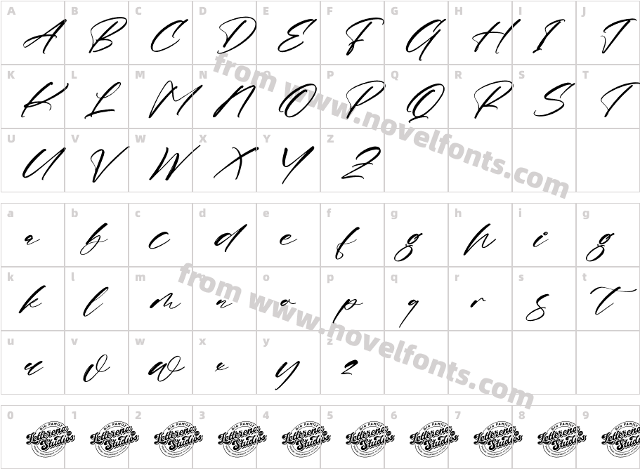 Magnotus Bractea DEMO VERSION ItalicCharacter Map