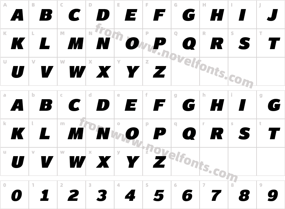 Magnum Sans W01 Extra Black ItCharacter Map