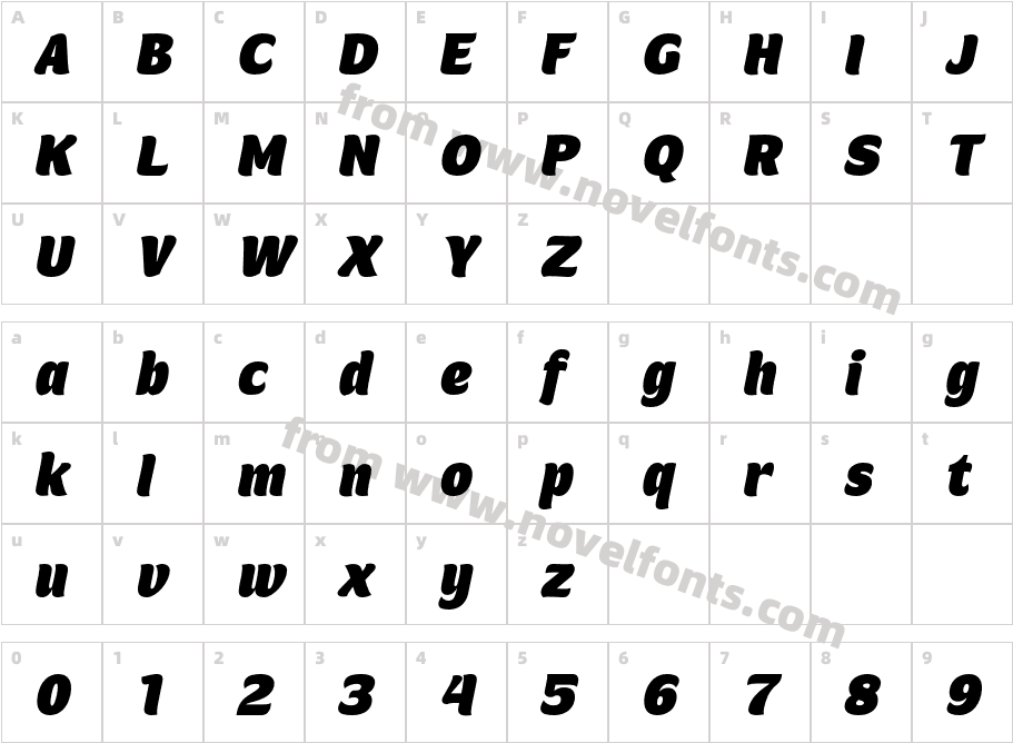Mahameru W05 Black ObliqueCharacter Map