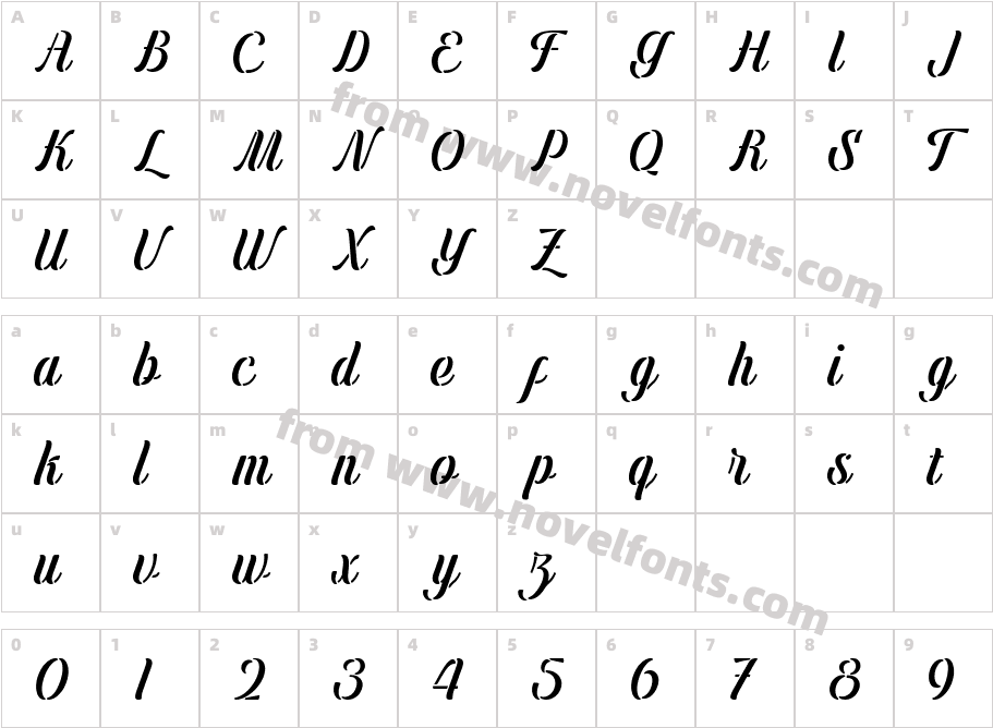 Menthox RegularCharacter Map