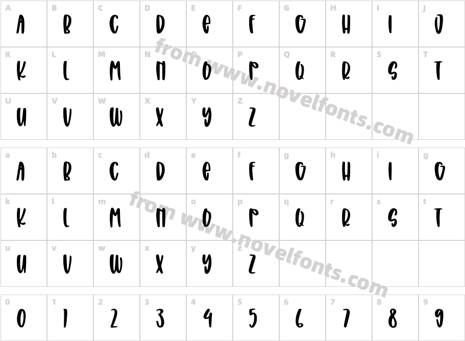 Mahogany Garden SlabCharacter Map