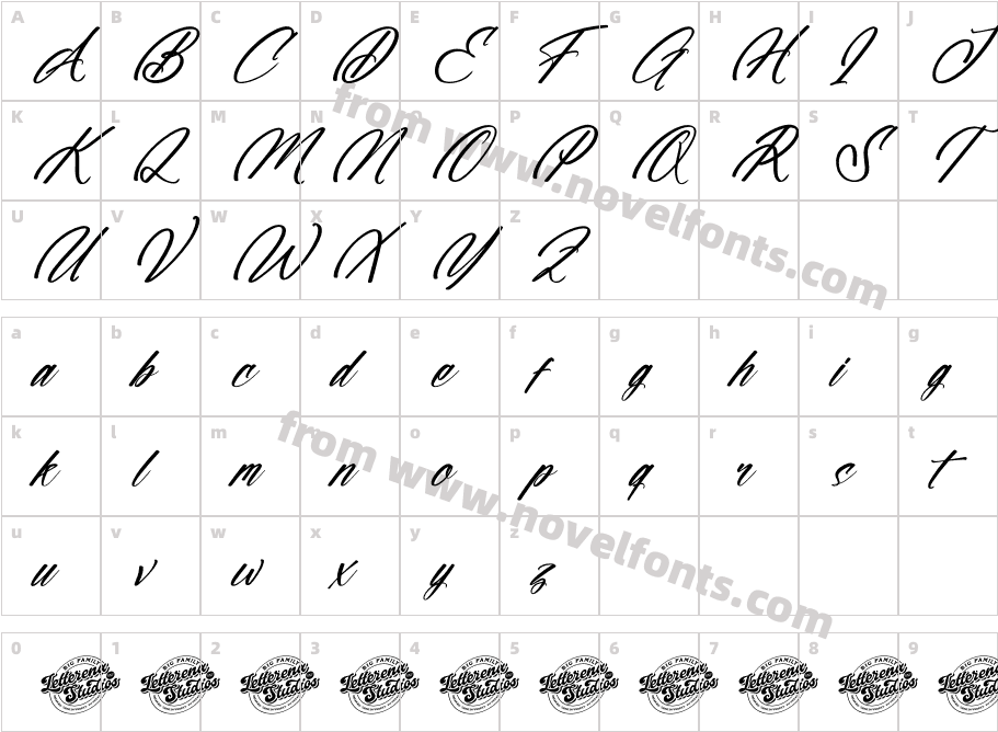 Majestric DEMO VERSION ItalicCharacter Map