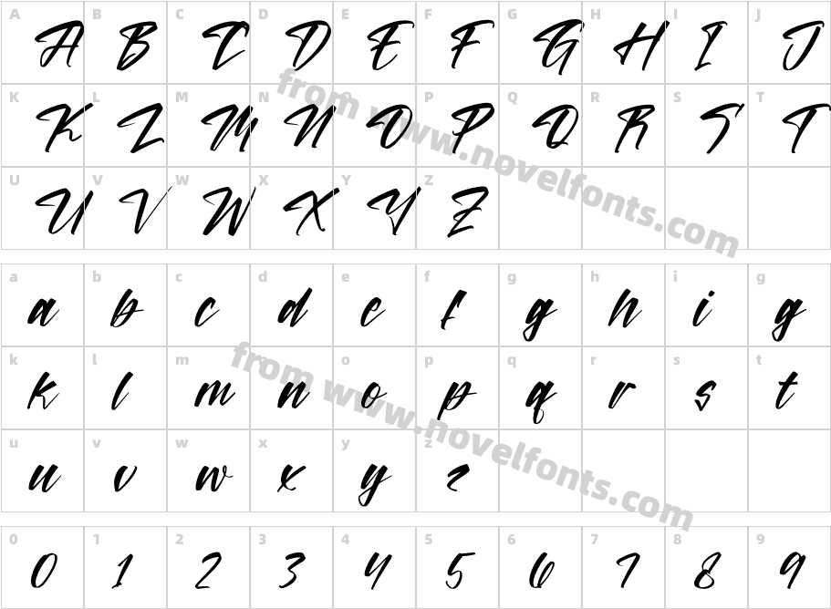 Majesty Gyntur Italic ItalicCharacter Map