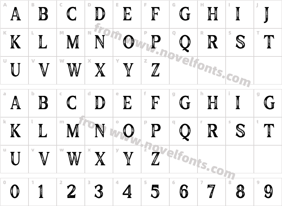 Major Birch Condensed StampCharacter Map