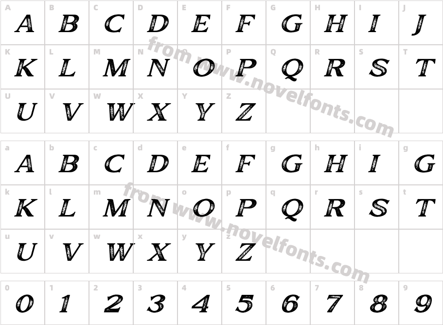 Major Birch Expanded Stamp SlantCharacter Map
