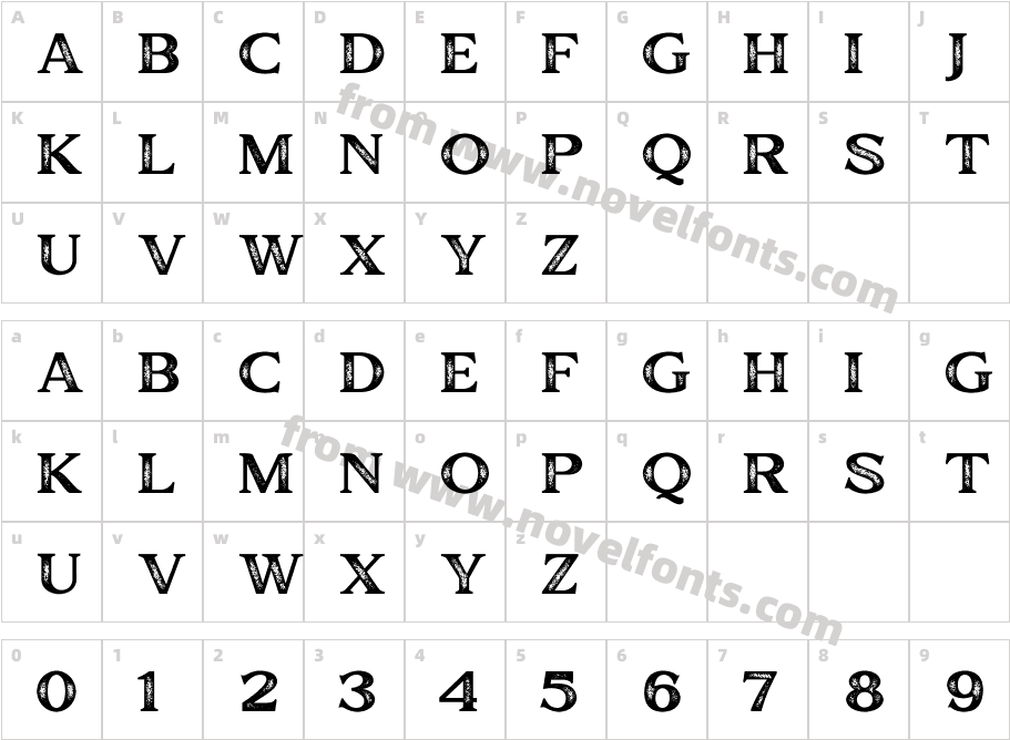 Major Birch Expanded StampCharacter Map