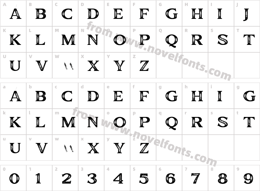 Major Birch Expanded StampCharacter Map