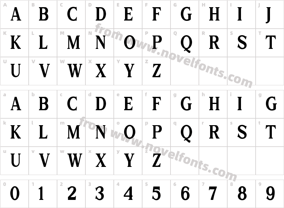 MajorBirch-CondensedCharacter Map