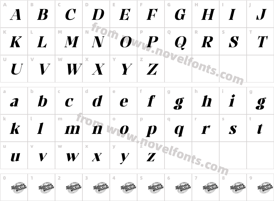 Makien DEMO VERSION ItalicCharacter Map