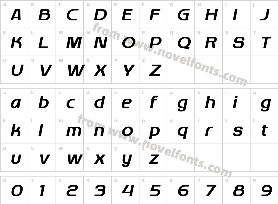 Makio Bold ItalicCharacter Map
