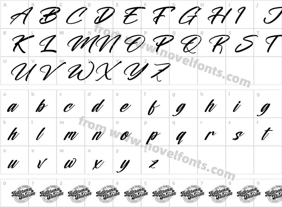 Malbonte Blackwell DEMO VERSION ItalicCharacter Map