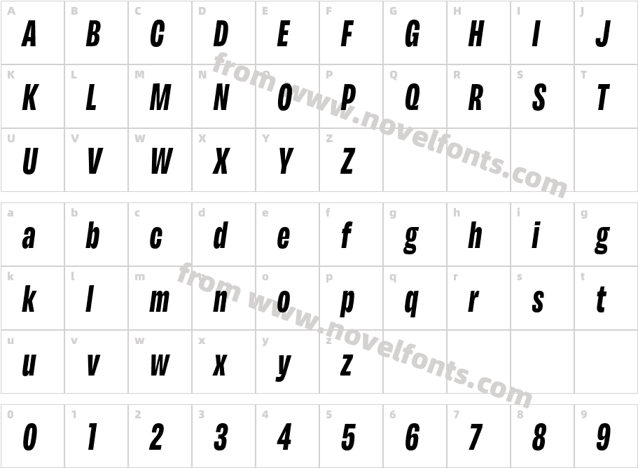 Maleo Bold ItalicCharacter Map