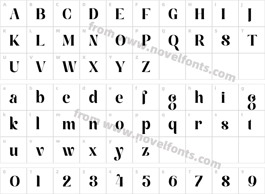 Malfin RegularCharacter Map