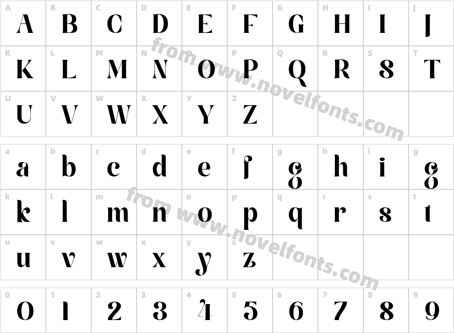 Malfin RegularCharacter Map