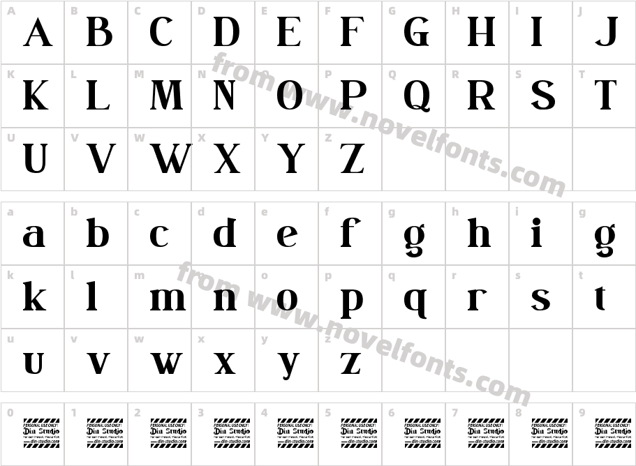 Malion Personal UseCharacter Map