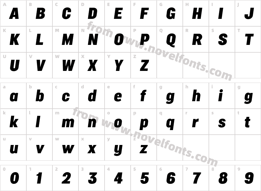 Malmo Sans Pro Headline ItalicCharacter Map