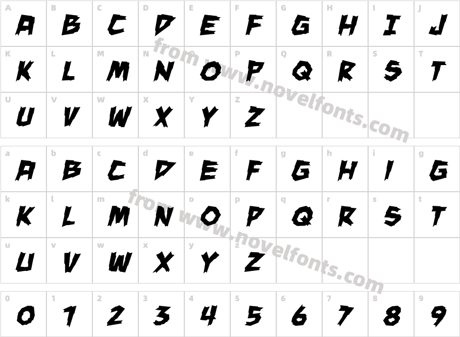 Man EaterBB BoldCharacter Map