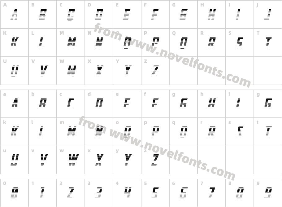 Mandalore Gradient ItalicCharacter Map